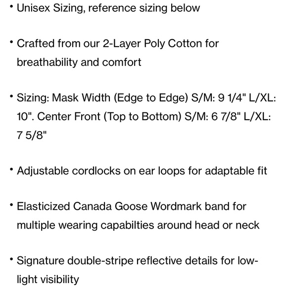 NWT Canada Goose Face Mask L/XL Navy - Picture 7 of 12